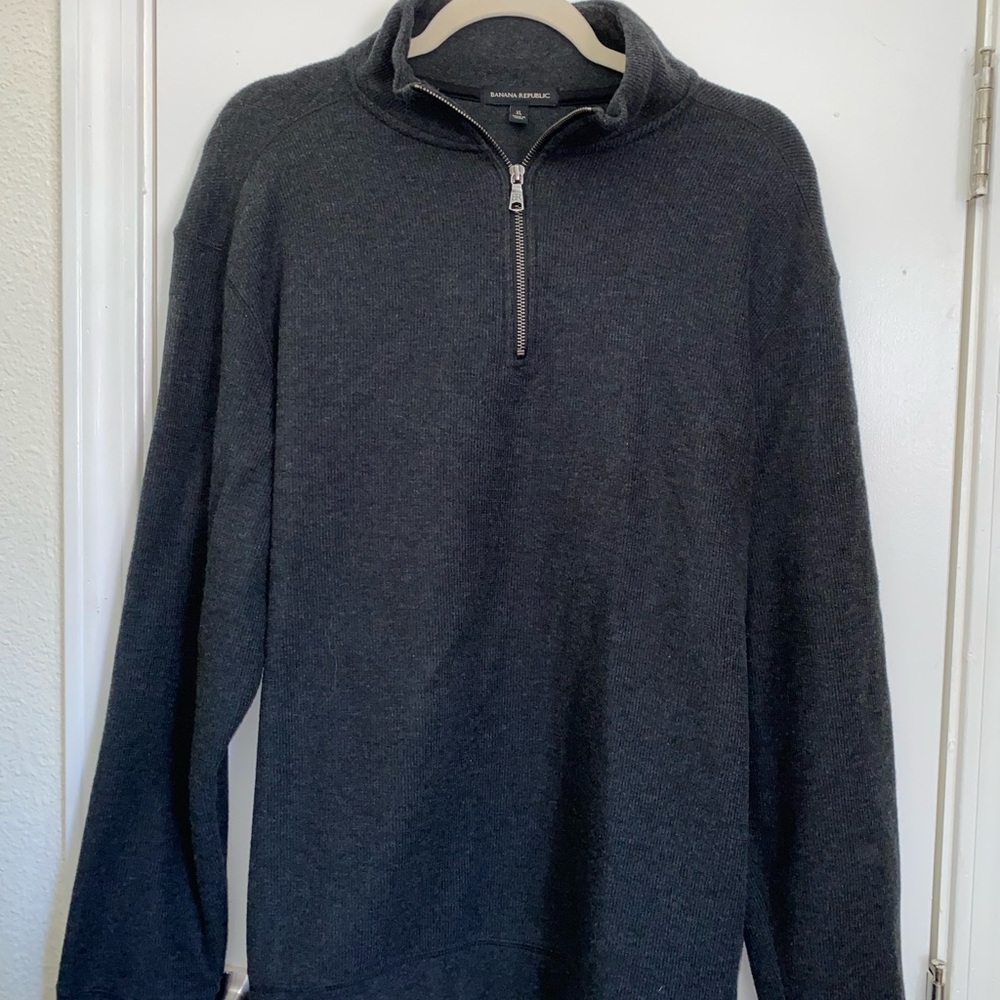 Banana Republic Black Zip Up Sweater